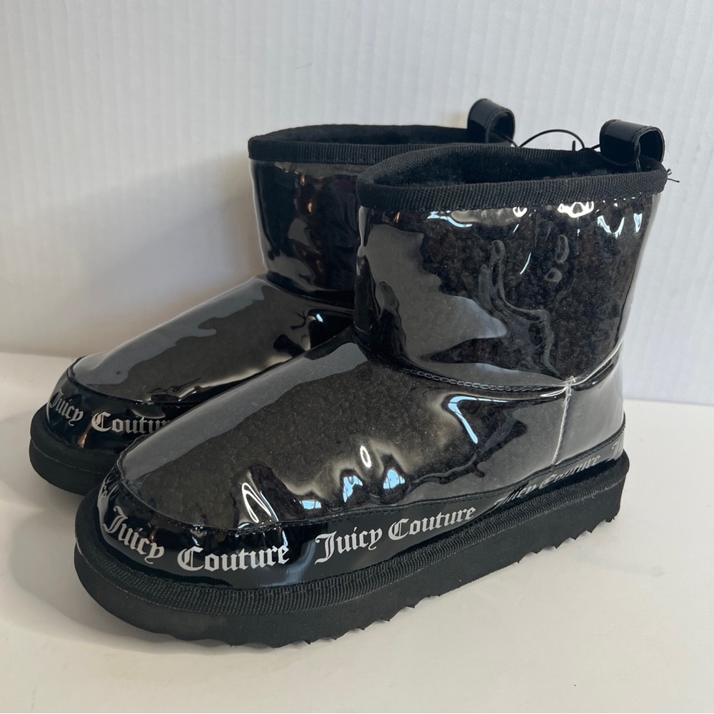 Juicy Couture Klash Bootie Boots Black Clear Logo